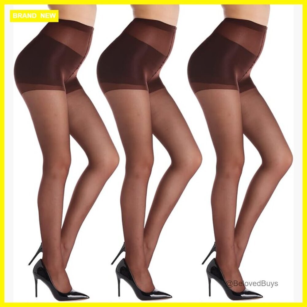 3-Pack Sheer Tights with Control Top, 20 Denier, X-Large Size